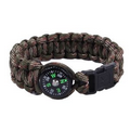 Woodland Camo Paracord Bracelet w/Compass